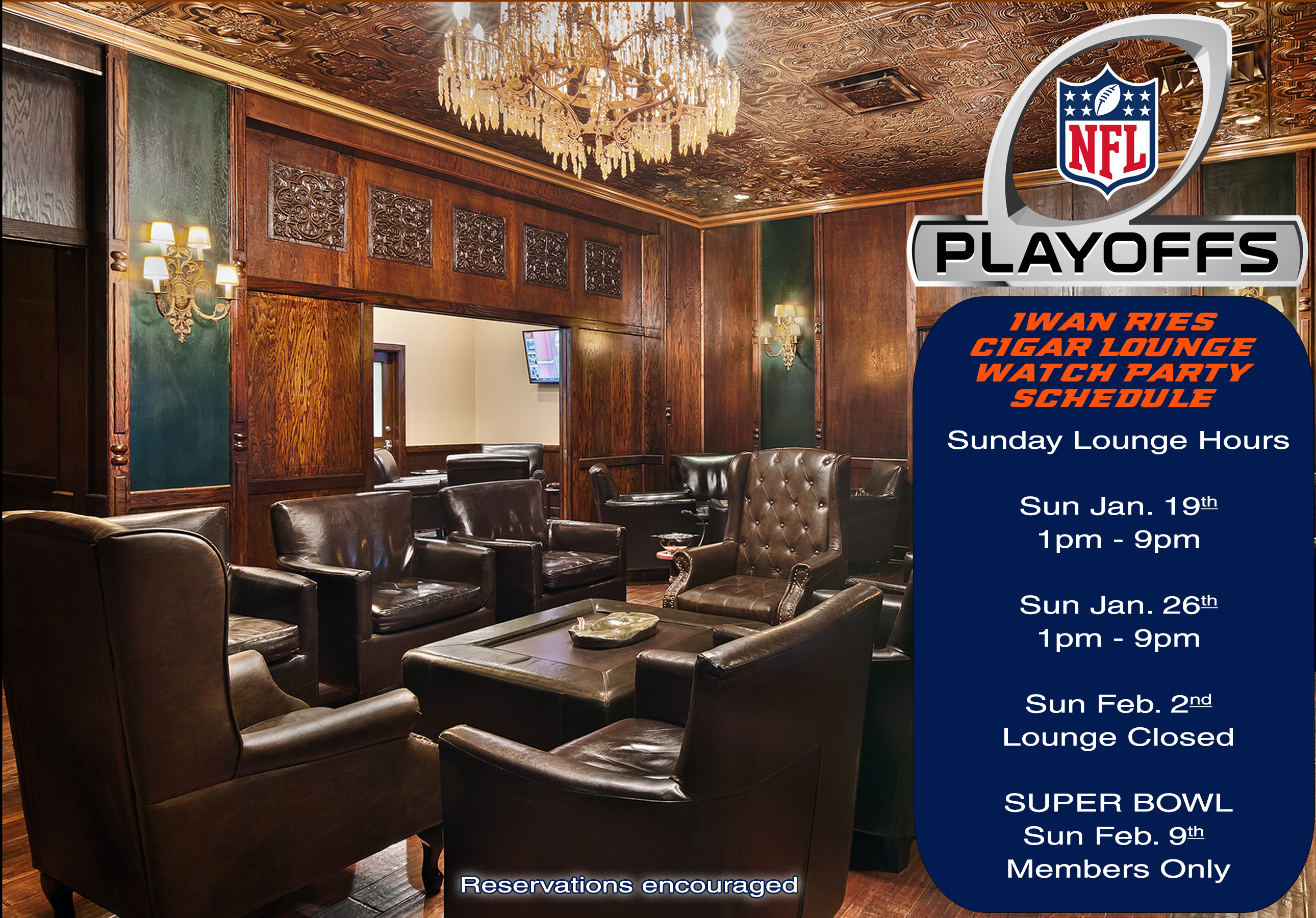 Annual NFL Lounge Schedule